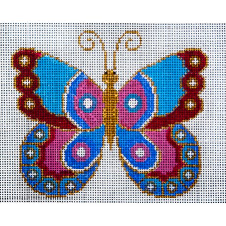 B 326
"Pink & Blue Butterfly"
4x5" - 18 Mesh