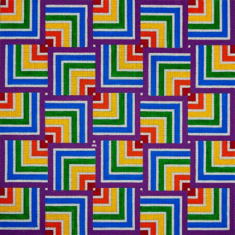 Purple Rainbow Squares needlepoint