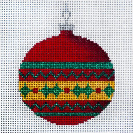 H 305-14
"Red & Green w/ Holly" Ornament
3.75x3.25" - 18 Mesh