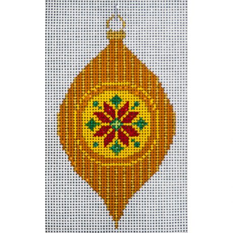 H 305-4
"Gold with Poinsettia" Ornament
2.5x4.5" - 18 Mesh